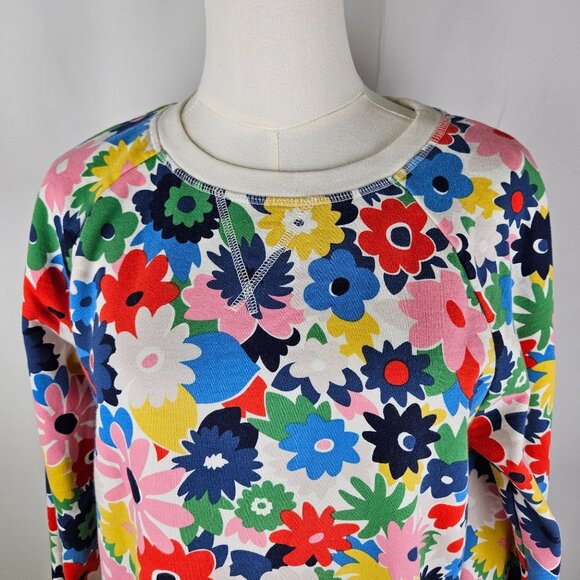 Boden Floral Crewneck Sweatshirt Medium Colorful Long Sleeve Casual Maximalism - Picture 3 of 10